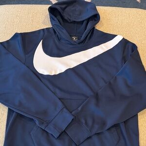 Nike Dark Blue Hoodie with White Logo